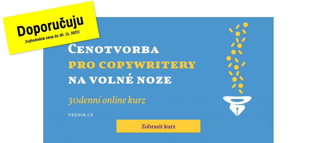 Ceny a jak nacenit copywriting - kurz